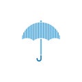 Blue lines umbrella graphic design template vector illustration