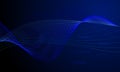 blue lines wave curve connecting technology abstract background