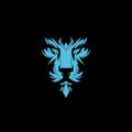 Blue Lion Face Logo