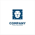 Blue Lion Logo Template Flat Design Vector