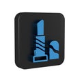 Blue Lipstick icon isolated on transparent background. 8 March. International Happy Women Day. Black square button.