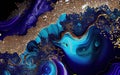 Blue liquid abstract background. AI Generative color mix painting