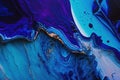 Blue liquid abstract background. AI Generative color mix painting