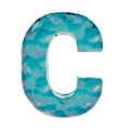 Blue Liquid Letter C Royalty Free Stock Photo
