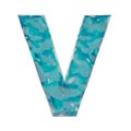 Blue Liquid Letter V Royalty Free Stock Photo