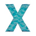 Blue Liquid Letter X Royalty Free Stock Photo