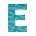 Blue Liquid Letter E Royalty Free Stock Photo