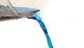 blue liquid poured in the laboratory