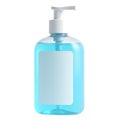 Blue Liquid Soap Bottle with Pump Dispenser and Blank Label Royalty Free Stock Photo
