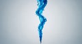 Blue Liquid Splashing Downwards on White Background Royalty Free Stock Photo