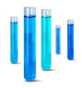 Blue liquid test tubes