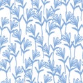 Blue little forest flowers seamless pattern on white background. Abstract field of flowers wallpaper Royalty Free Stock Photo