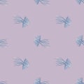 Blue little jellyfishes seamless hand drawn pattern. Stylized marine artwork with soft purple background Royalty Free Stock Photo