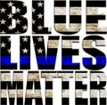 Blue Lives Matter with Flag text