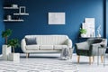 Blue living room Royalty Free Stock Photo