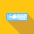 Blue loading bar progress indicator with cracks showing almost finished on yellow background Royalty Free Stock Photo