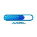 Blue loading progress bar with text transparent background Royalty Free Stock Photo