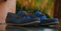 Blue loafers shoes