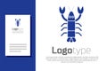 Blue Lobster icon isolated on white background. Logo design template element. Vector. Royalty Free Stock Photo