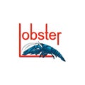 Blue LOBSTER. Seafood. Royalty Free Stock Photo