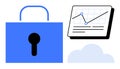 Data Security and Cloud Analytics with a Lock, Chart, and Cloud Icon Royalty Free Stock Photo