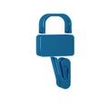 Blue Lockpicks or lock picks for lock picking icon isolated on transparent background.