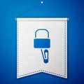 Blue Lockpicks or lock picks for lock picking icon isolated on blue background. White pennant template. Vector