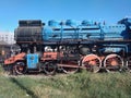 Blue Locomotive of Blue train, Museum Exhibit. Former, obsolete in Belgrade, Serbia.