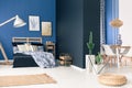 Blue loft space