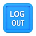 Blue Log Out Button with White Text on transparent background Royalty Free Stock Photo