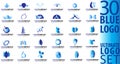 Blue logo collection Royalty Free Stock Photo