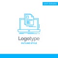 Blue Logo design for account, Laptop, Report, Print, Resume. Bus