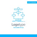 Blue Logo design for Algorithm, chart, data, diagram, flow. Busi Royalty Free Stock Photo