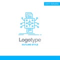 Blue Logo design for Analysis, data, datum, processing, reportin Royalty Free Stock Photo