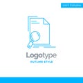 Blue Logo design for Analysis, document, file, find, page. Busin