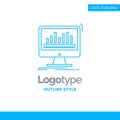 Blue Logo design for analytics, processing, dashboard, data, sta