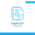 Blue Logo design for Api, app, coding, developer, software. Busi