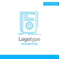 Blue Logo design for App, build, developer, program, script. Bus