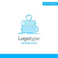 Blue Logo design for back to school, school, student, books, app