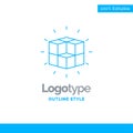 Blue Logo design for box, labyrinth, puzzle, solution, cube. Bus Royalty Free Stock Photo