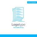 Blue Logo design for Code, coding, compile, files, list. Busines Royalty Free Stock Photo