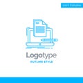 Blue Logo design for Coder, coding, computer, list, paper. Busin Royalty Free Stock Photo