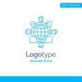 Blue Logo design for Function, instruction, logic, operation, me
