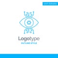 Blue Logo design for Infrastructure, monitoring, surveillance, v