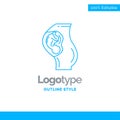 Blue Logo design for pregnancy, pregnant, baby, obstetrics, Moth