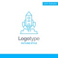 Blue Logo design for Rocket, spaceship, startup, launch, Game. B Royalty Free Stock Photo