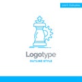 Blue Logo design for strategy, chess, horse, knight, success. Bu