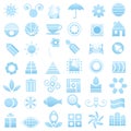 Blue logo elements collection
