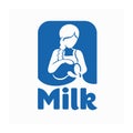 Blue logo girl with a jug of milk