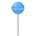 Blue lollipop. Hand drawn sketch